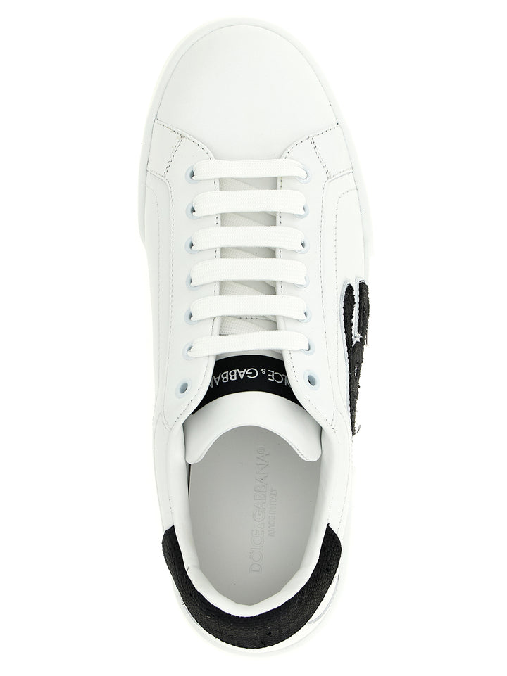 Dolce & Gabbana Portofino Light Strobel Sneakers - Bianco/Nero | 1f187d79c475b1bc28bd4495449ac0b83812e2d2