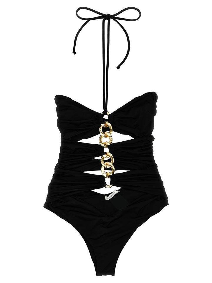 Elisabetta Franchi Chain One-Piece Swimsuit Beachwear - Nero | 05cdea87b3a3858297699f2efe73d7222ec230d2