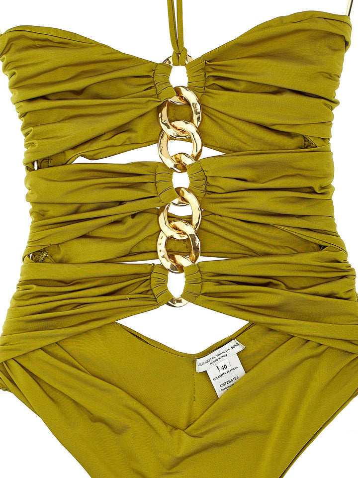 Elisabetta Franchi Chain One-Piece Swimsuit Beachwear - Verde | 089fe3d4de457549499b3ef9f19bbb6d3e795e71