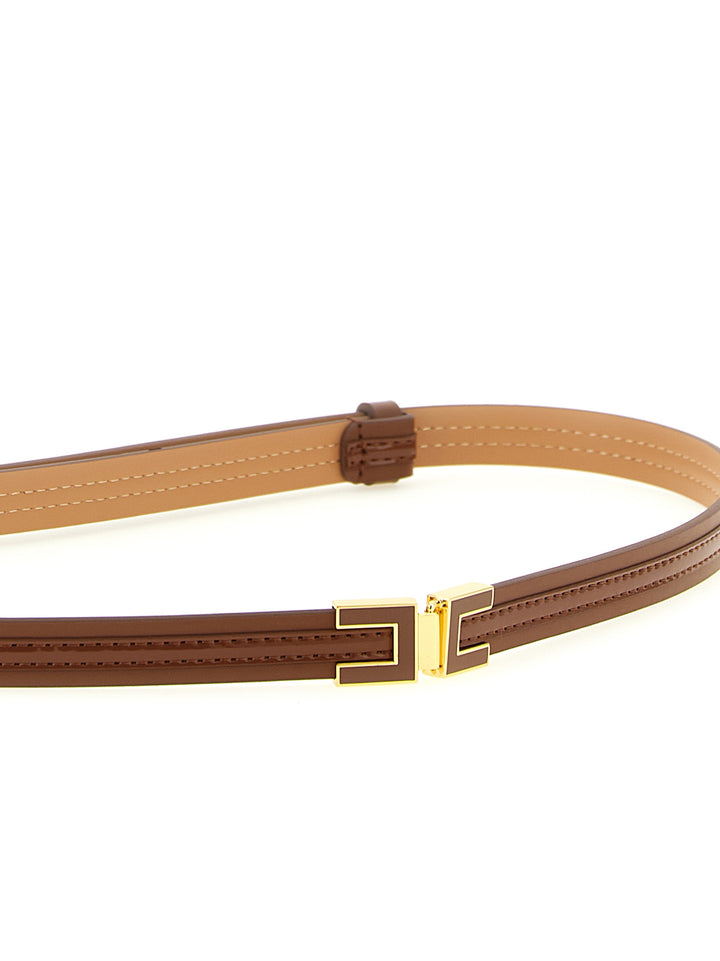 Elisabetta Franchi Logo Buckle Belt Cinture - Marrone | 2960b6f8df1d62a648bdd344c09bcec05928ef23