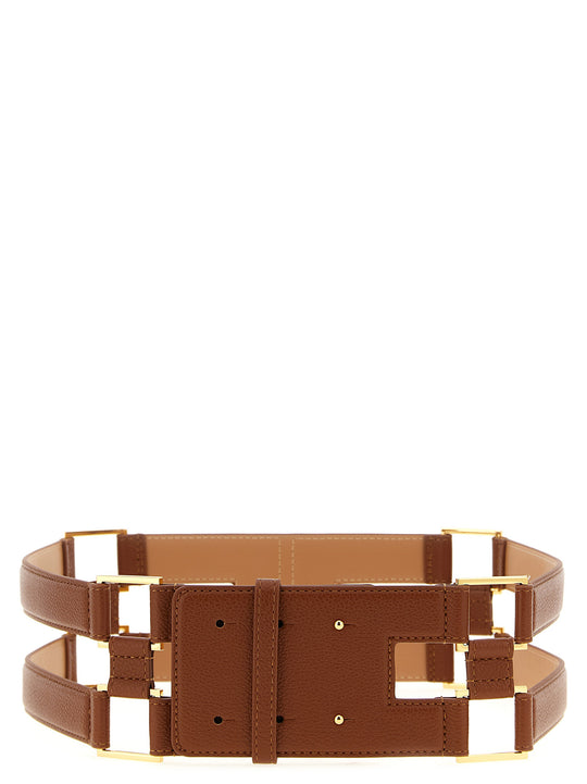 Double Band Belt Cinture Marrone