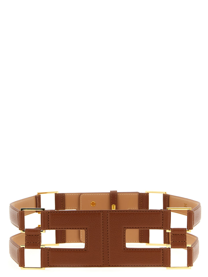 Elisabetta Franchi Double Band Belt Cinture - Marrone | c01ec5b7b20cfbff6c7a4ad7139b48af0def01ff