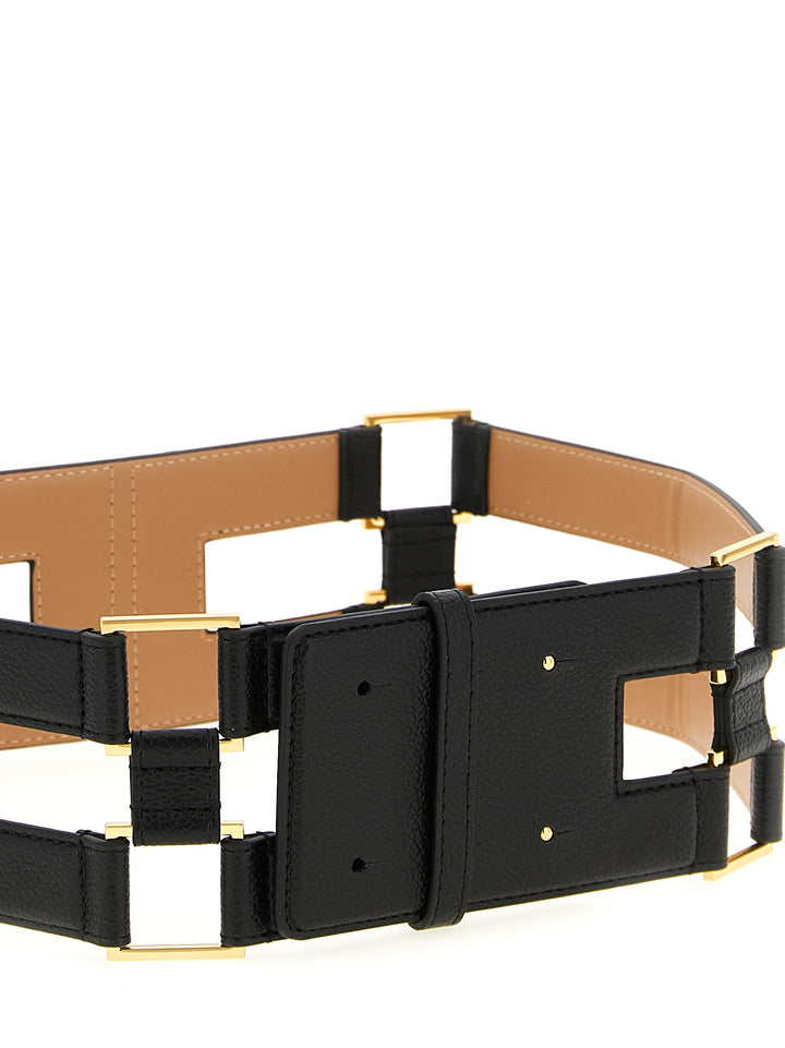 Elisabetta Franchi Double Band Belt Cinture - Nero | 5141f5511d31213f6d37453c8411b85a6d8b972b
