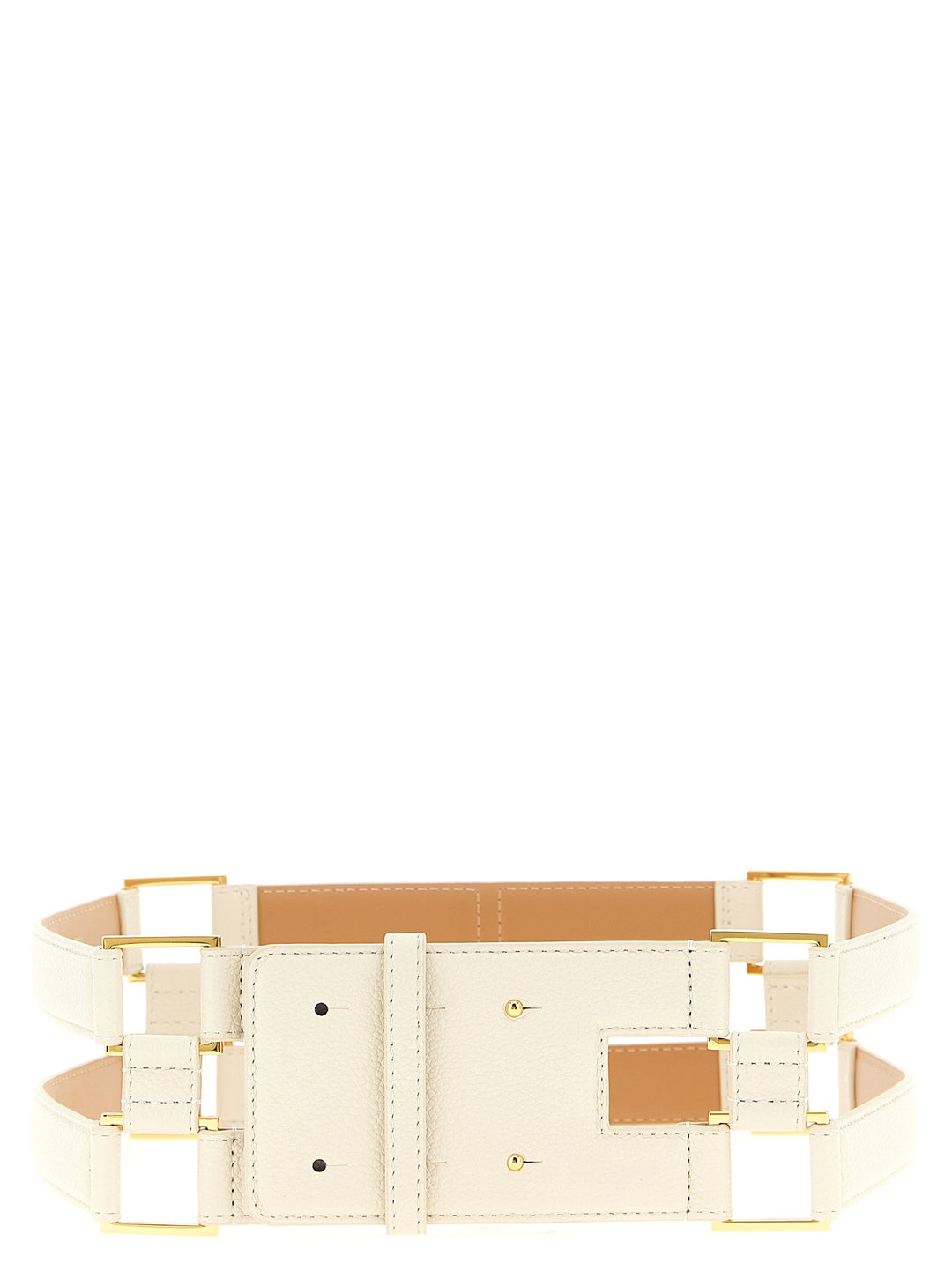 Elisabetta Franchi Double Band Belt Cinture - Bianco | f39bc572b076d5aaee07172e965f700839f71d77