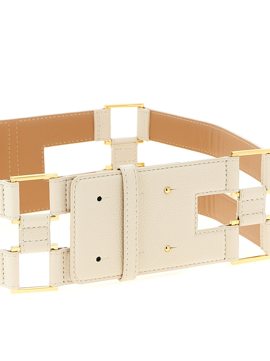 Elisabetta Franchi Double Band Belt Cinture - Bianco | 543c9385e537c4d86eadce55a6613608427fcfea