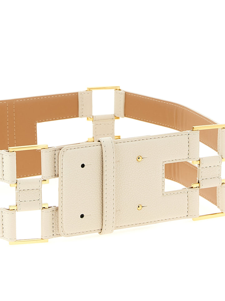 Elisabetta Franchi Double Band Belt Cinture - Bianco | 543c9385e537c4d86eadce55a6613608427fcfea