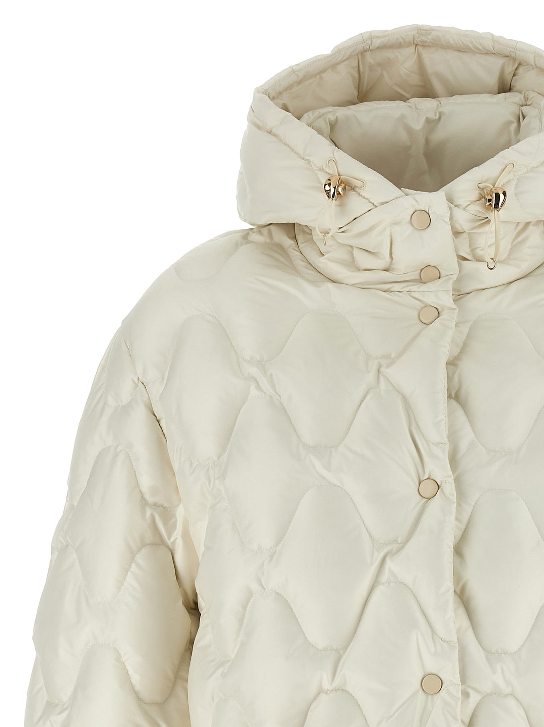 Fabiana Filippi Hooded Down Jacket Puffer Jackets - Bianco | 121997bd7b6c3830ea63786b23bf78a0b98f68e0