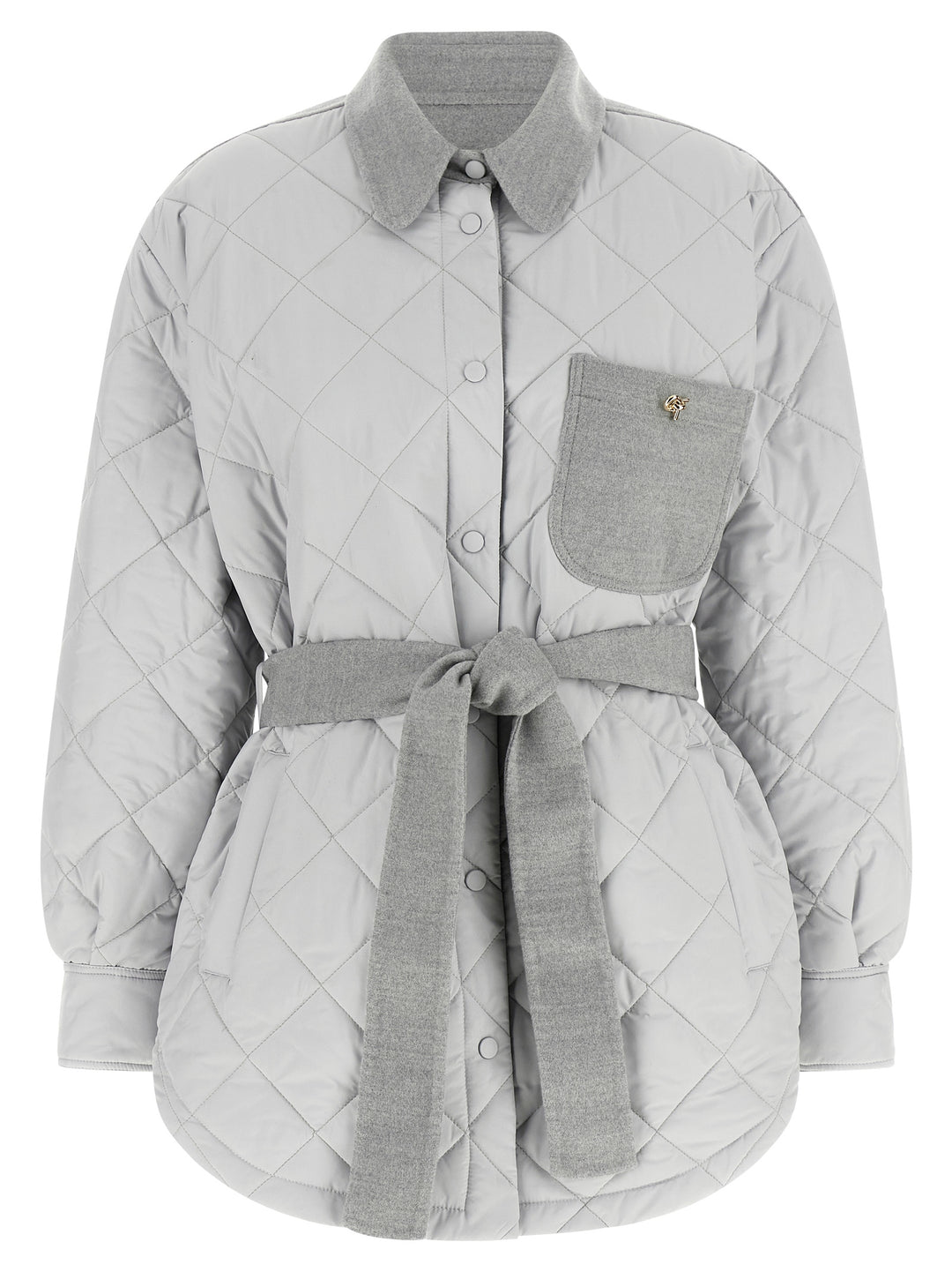 Fabiana Filippi Hybrid Overshirt Puffer Jackets - Grigio | 62d6b64f174a7e049c7028ccb4c6d0d10495b552