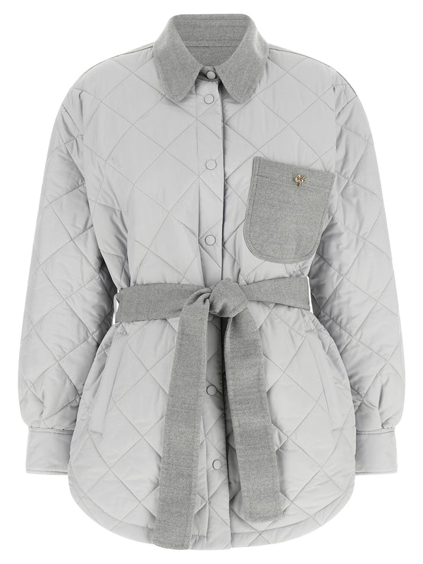 Hybrid Overshirt Puffer Jackets Grigio
