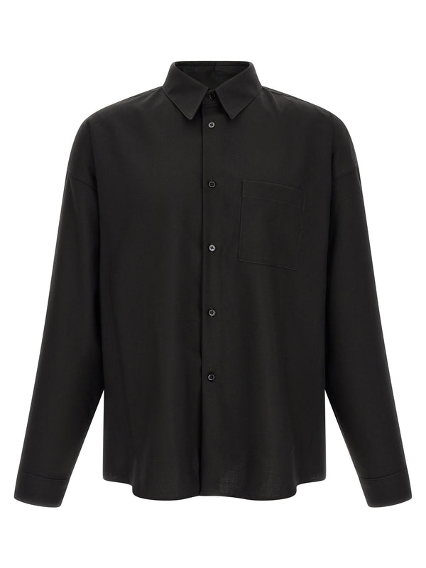 Wool Shirt With Pocket Camicie Nero