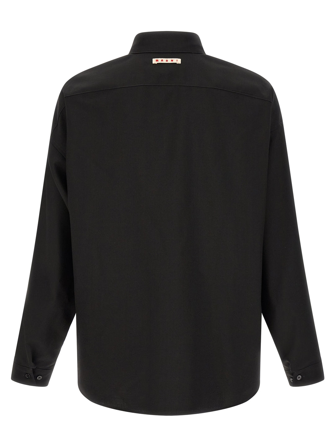 Marni Wool Shirt With Pocket Camicie - Nero | c4086e7fb32225fb665f34a47ef436d2c7cc6632