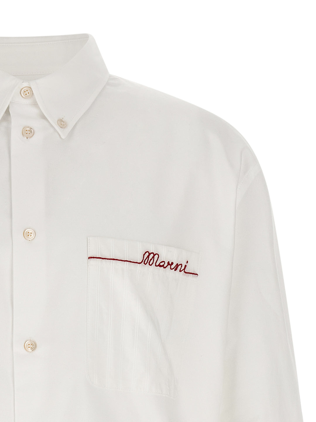 Marni Embroidery Shirt Camicie - Bianco | 748fff8582831d8e08994c6f16c083abaea77ff9