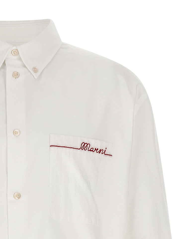 Marni Embroidery Shirt Camicie - Bianco | 748fff8582831d8e08994c6f16c083abaea77ff9