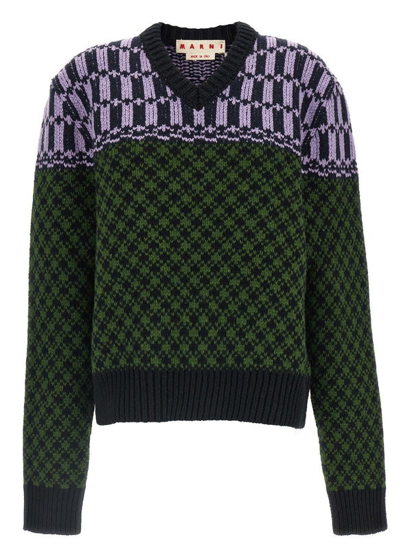 Sweater With Geometric Pattern Maglioni Multicolor