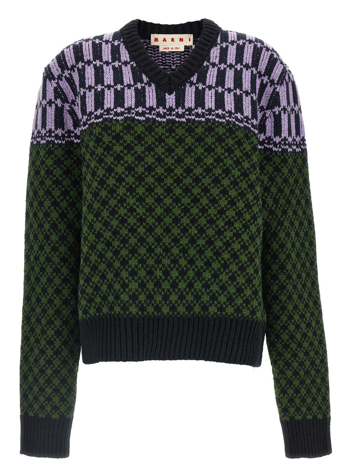 Marni Sweater With Geometric Pattern Maglioni - Multicolor | 16505ae5fedc5fec51709e35c8c95ff532b43fa9