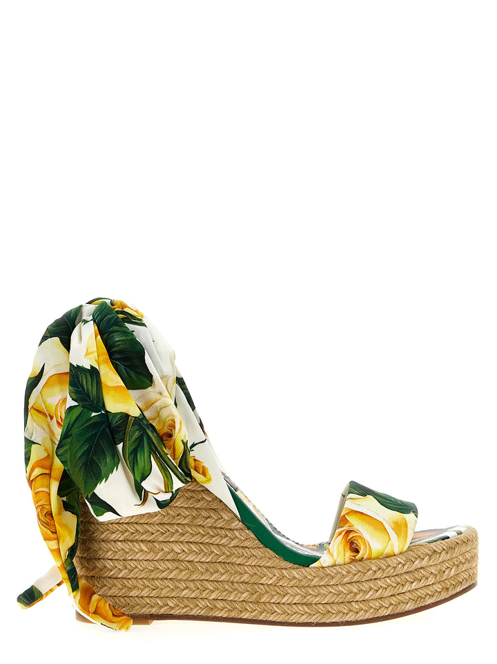 Floral Print Wedge Zeppe Multicolor
