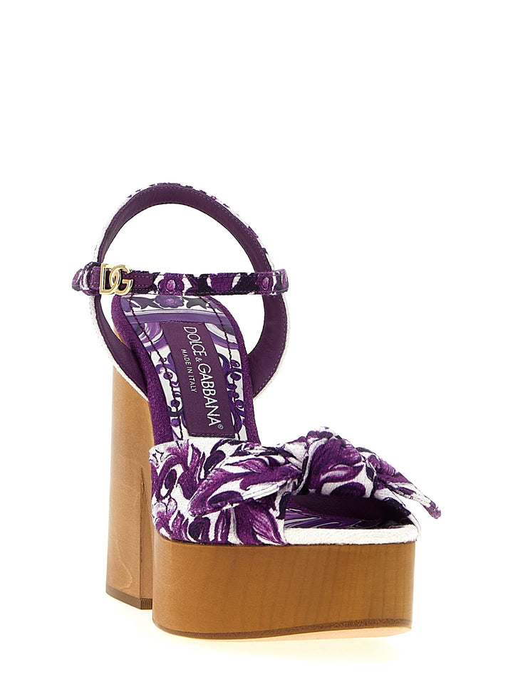Dolce & Gabbana Maiolica Sandali - Viola | 04fe2104b6817ac5a7cfdd102c73b8662675dbd8