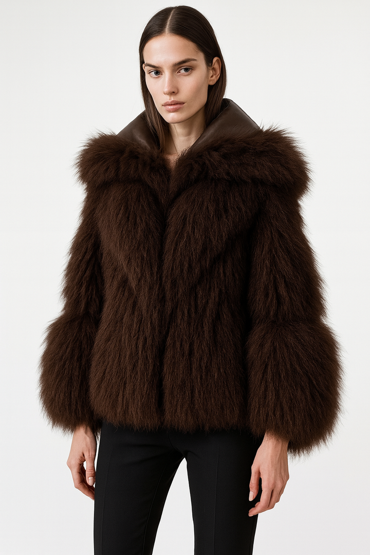 Cappotto Arianna marrone in mongolia