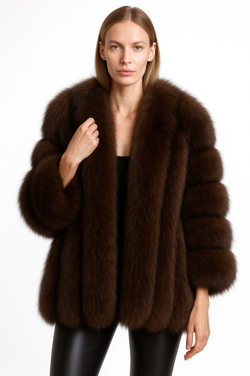 Giacca Paris Marrone in Pelliccia di Volpe