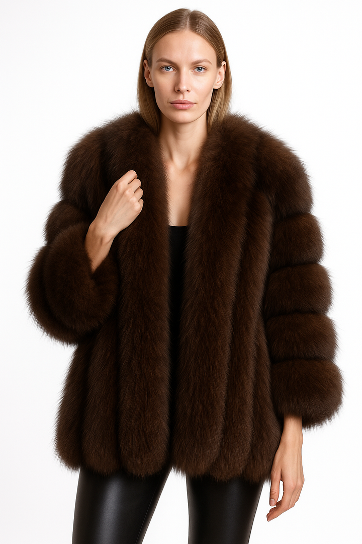Giacca Paris Marrone in Pelliccia di Volpe