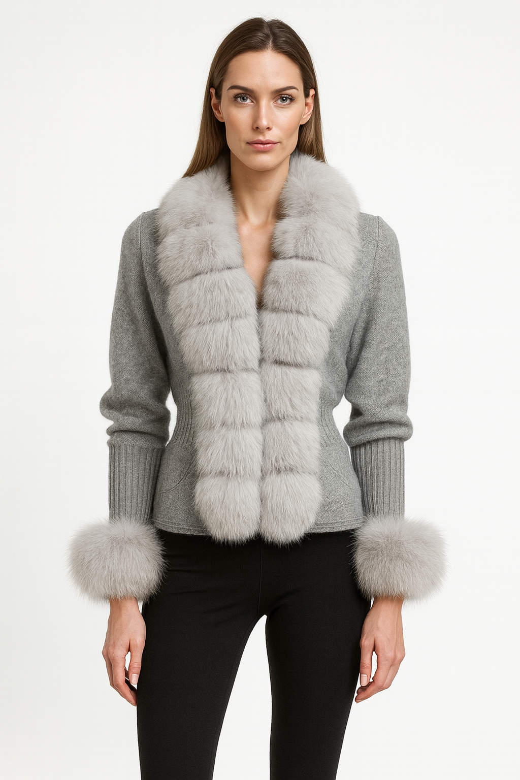 Giacca Andò Grigia con Pelliccia