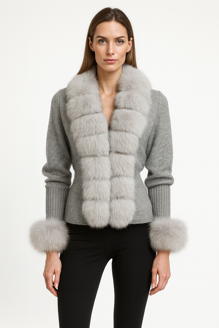 Giacca Andò Grigia con Pelliccia