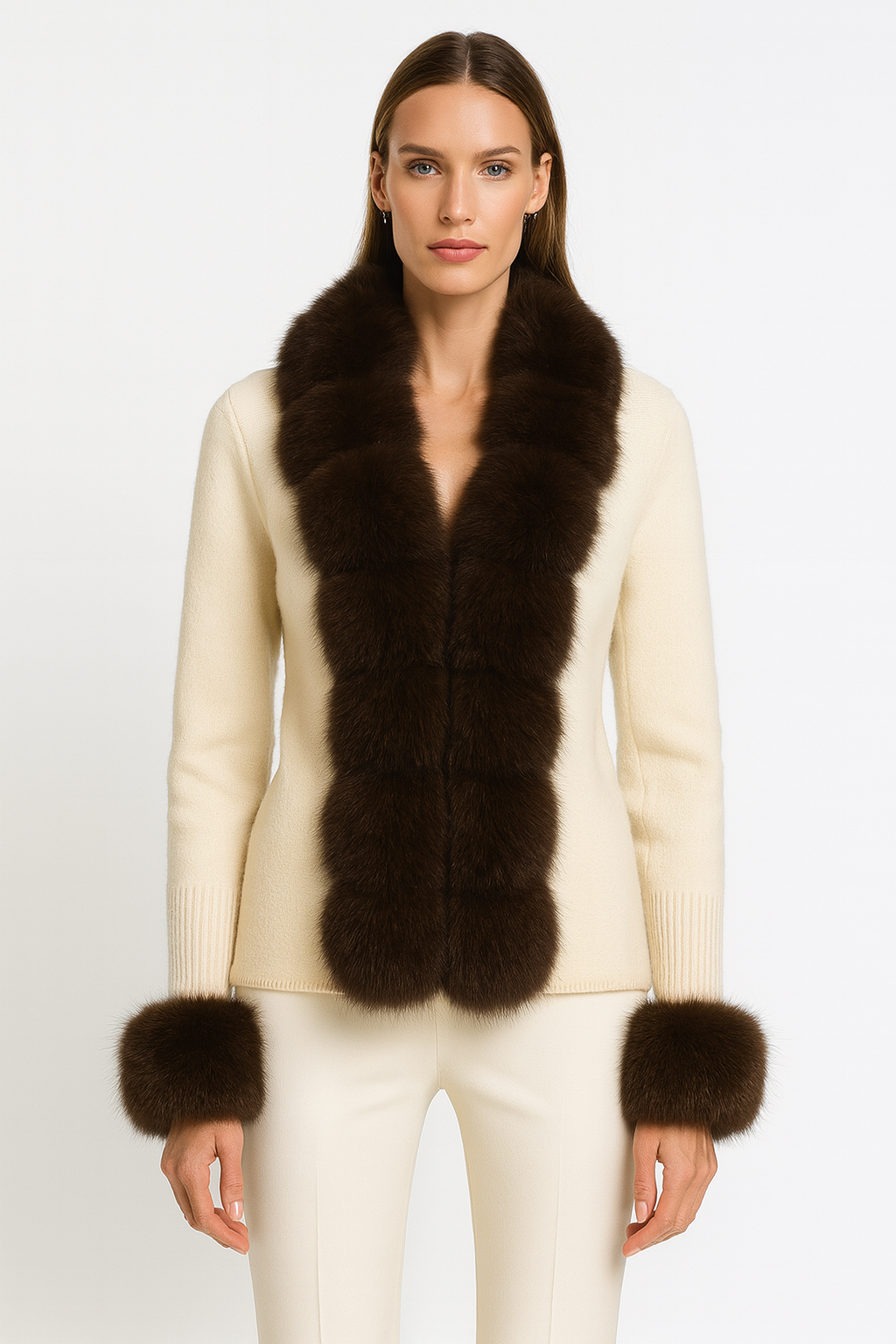 Giacca Andò Beige con Pelliccia