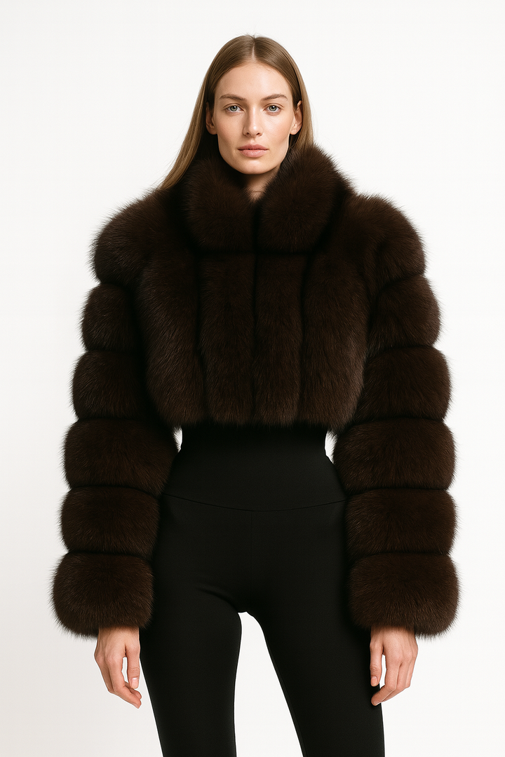Giacca Bon Marrone Naturale in Pelliccia di Volpe