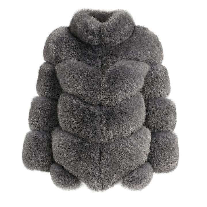 Giacca Seattle Grigia in Pelliccia di Volpe