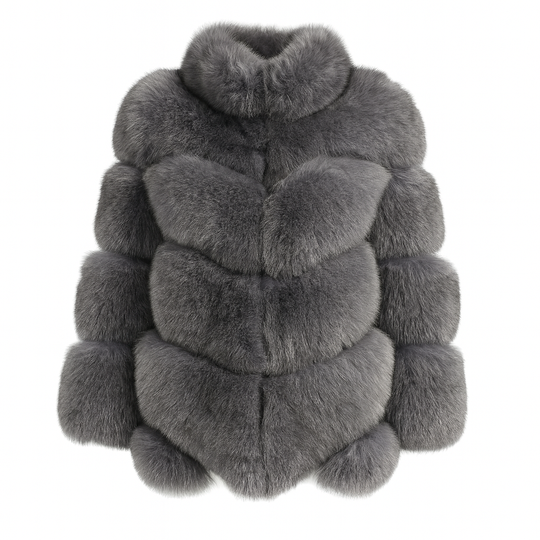 Giacca Seattle Grigia in Pelliccia di Volpe