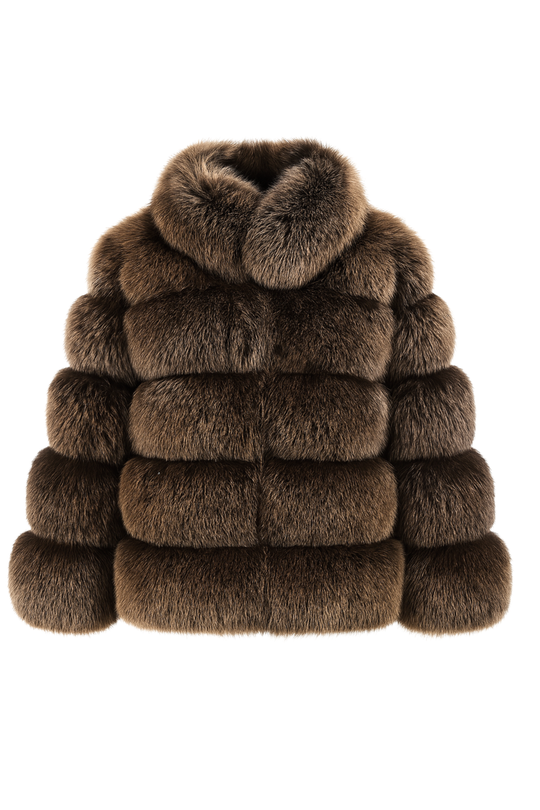 Giacca Enry Cioccolato naturale in Pelliccia di Volpe