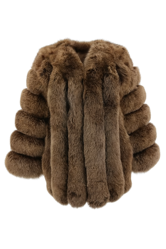 Giacca Paris Cioccolato in Pelliccia di Volpe