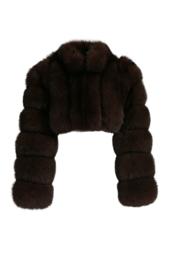 Giacca Bon Marrone Naturale in Pelliccia di Volpe