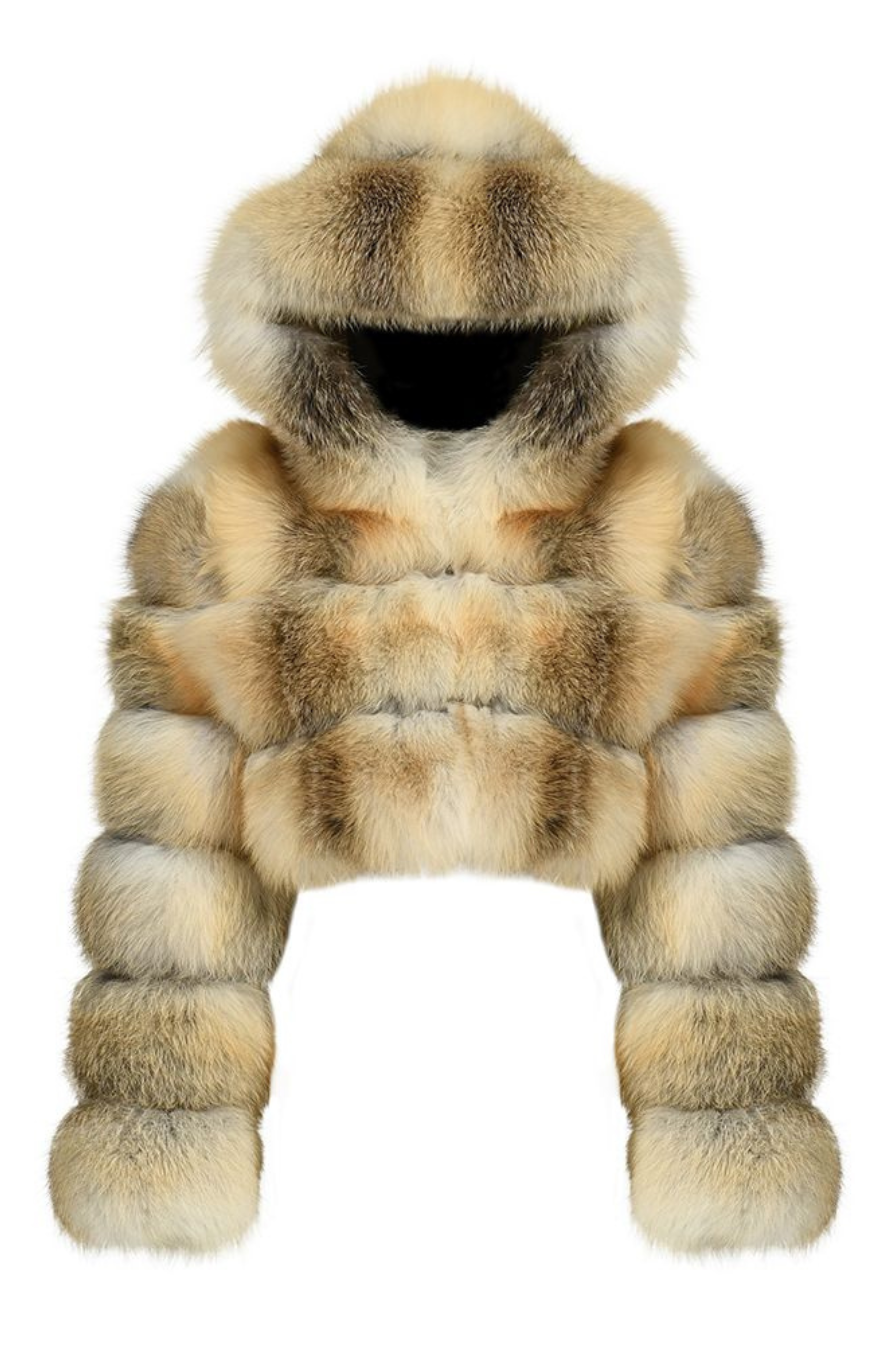 Chaqueta de piel de zorro bicolor Leon