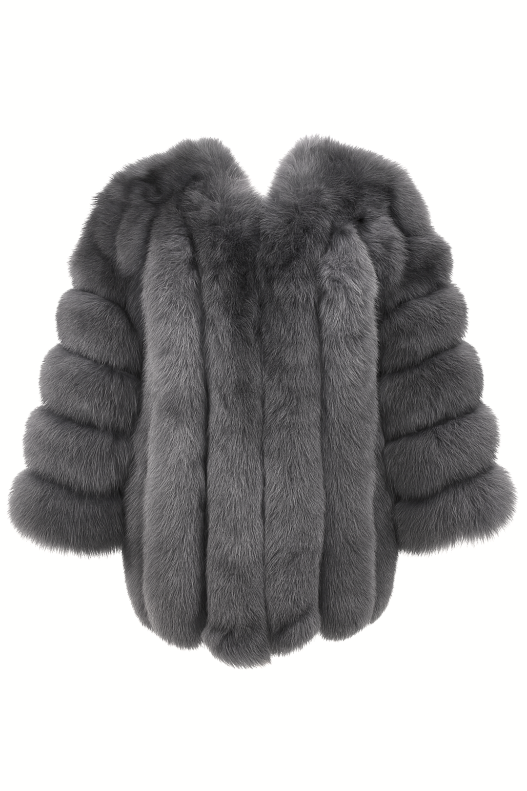 Giacca Paris Grigia Scuro in Pelliccia di Volpe