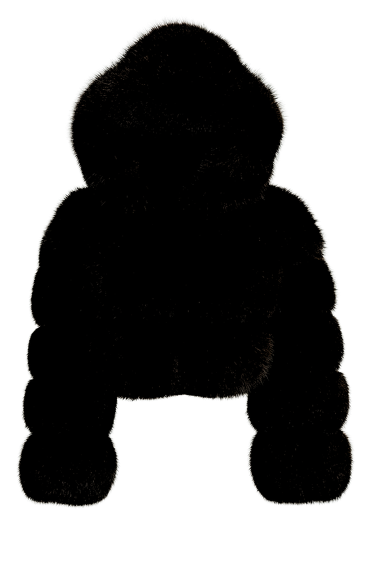 Giacca Giusy Nera  in Pelliccia di Volpe