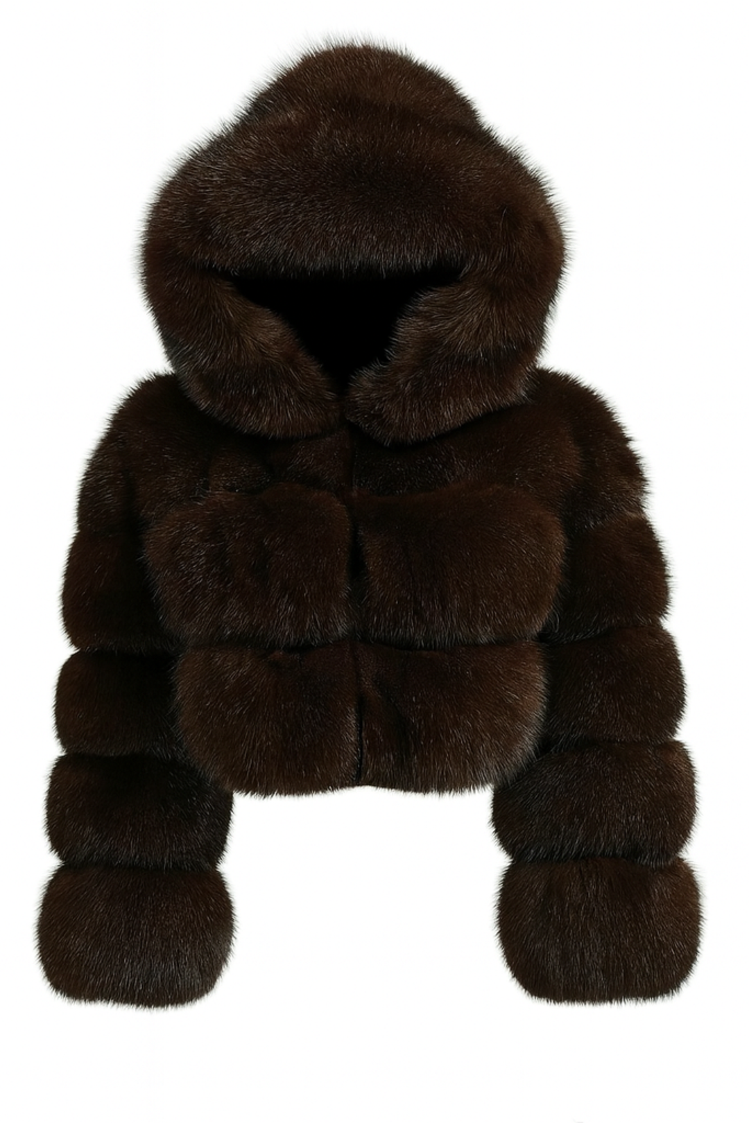 Giacca Giusy Marrone Naturale in Pelliccia di Volpe