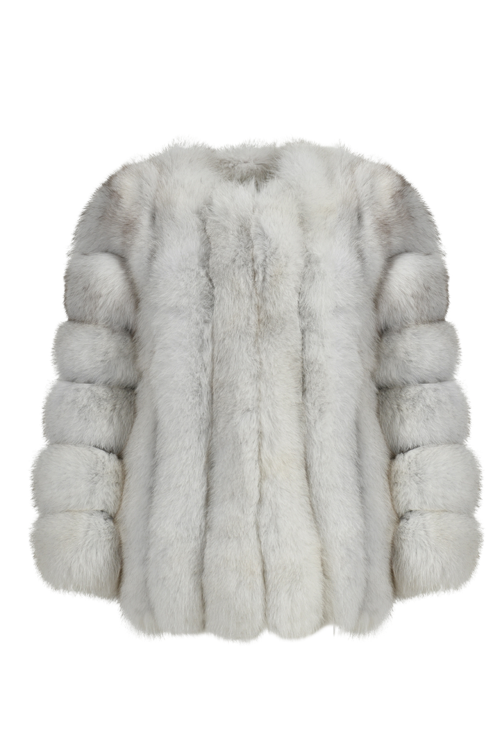 Giacca Paris bianca in Pelliccia di Volpe