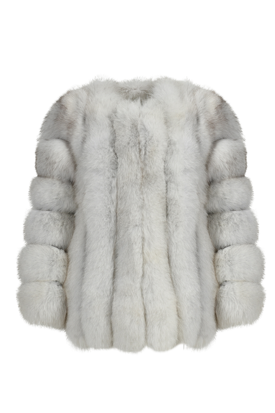 Giacca Paris bianca in Pelliccia di Volpe