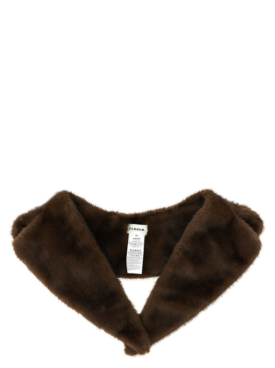 Eco Fur Neck Sciarpe Marrone
