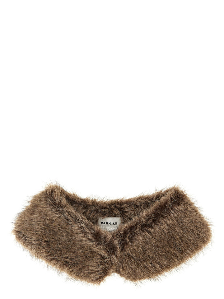 P.A.R.O.S.H. Faux Fur Collar Sciarpe - Marrone | 4a85a6b6beb62d186780619f294d6ad8321195b0