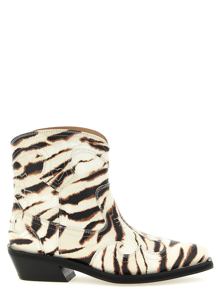 Ganni Western Ankle Boots Stivali e Stivaletti - Beige | 25f10a17a8d817d45fdc9780514f394180f4fbdd