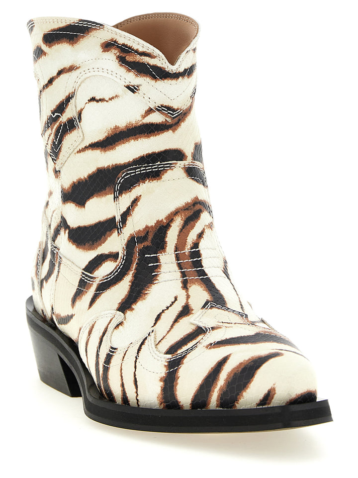 Ganni Western Ankle Boots Stivali e Stivaletti - Beige | f2ecc3c4a2befdec979b6567eb1724b0b4317e69