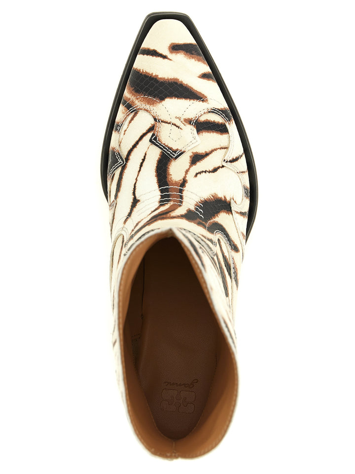 Ganni Western Ankle Boots Stivali e Stivaletti - Beige | e977db75c757b8f8ade6e1af27d148de7682f467