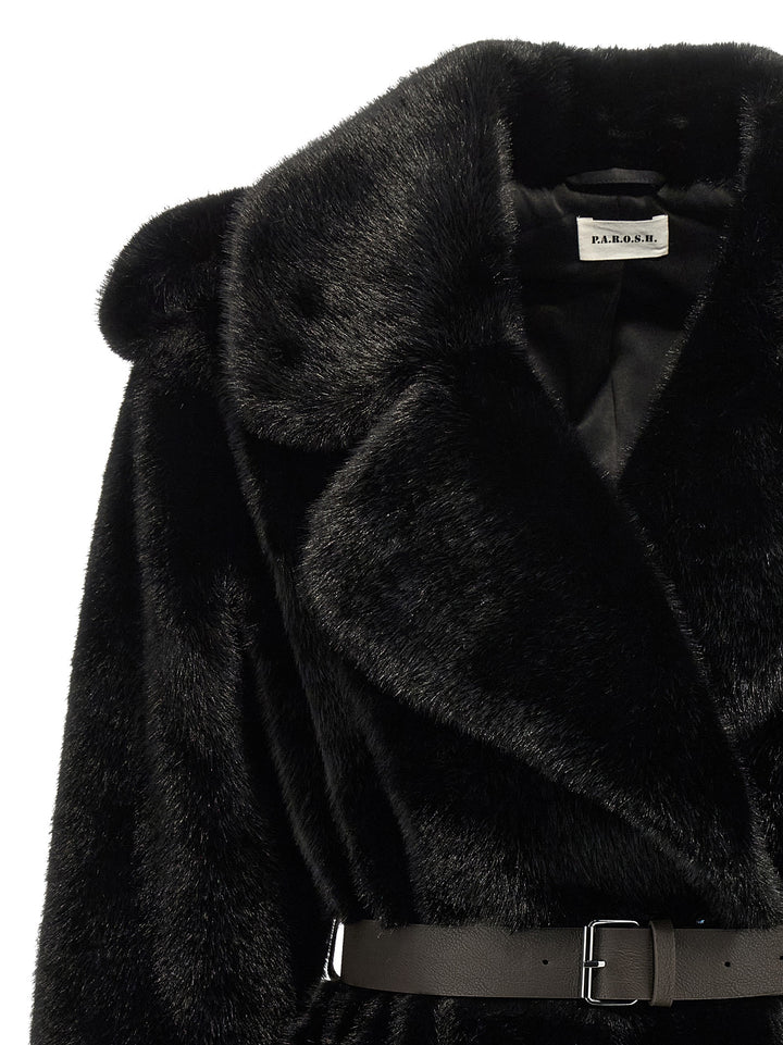 P.A.R.O.S.H. Faux  Coat Pellicce - Marrone | 09fd1e0eedbb1aeb312a9bc13f38e0898c5b00ee