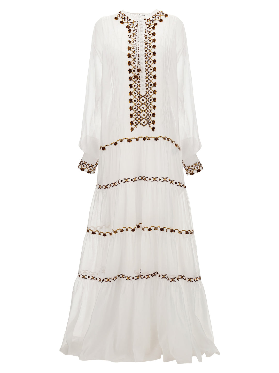 Embroidery Kaftan Dress Abiti Bianco