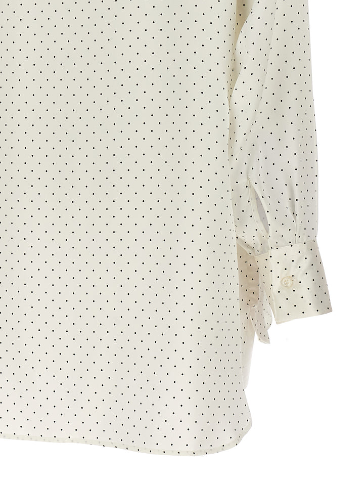 Ermanno Scervino Polka Dot Shirt Flower Brooch Camicie - Bianco/Nero | 6cb67c48baaca58f18eaca84201cc0d8bc935be4