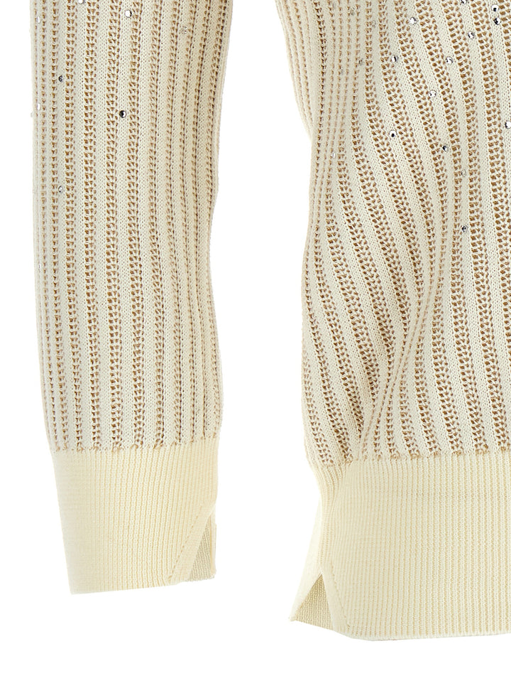 Ermanno Scervino Rhinestone Sweater Maglioni - Bianco | af1685e059d48ae77c2584ed12afc523155abced
