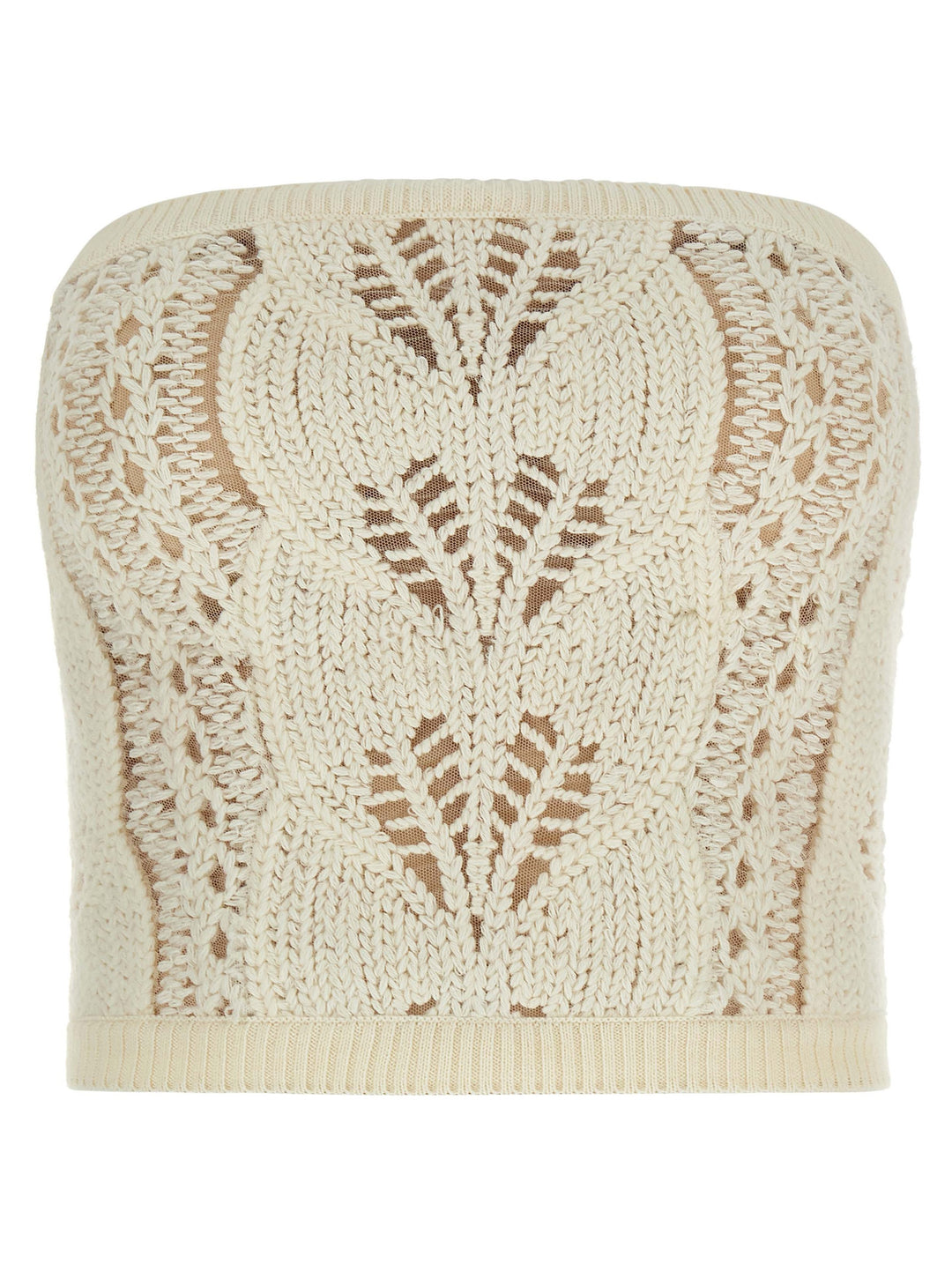Ermanno Scervino Tricot Top Top - Bianco | 9b24ec287eb266b494f56cbedc55be652088955d