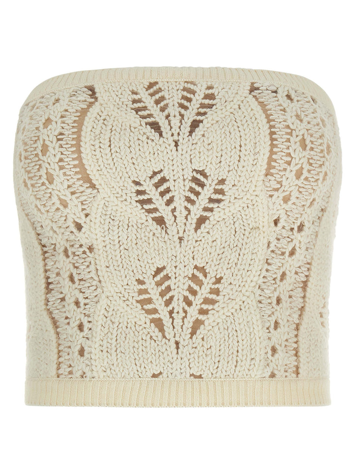 Ermanno Scervino Tricot Top Top - Bianco | 9b24ec287eb266b494f56cbedc55be652088955d